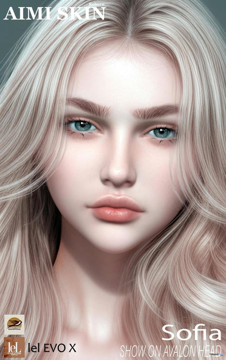 Sofia BOM Skin For Lelutka EvoX Teleport Hub Group Gift by AIMI Skins | Teleport Hub - Second Life Freebies | Second Life Freebies | Scoop.it