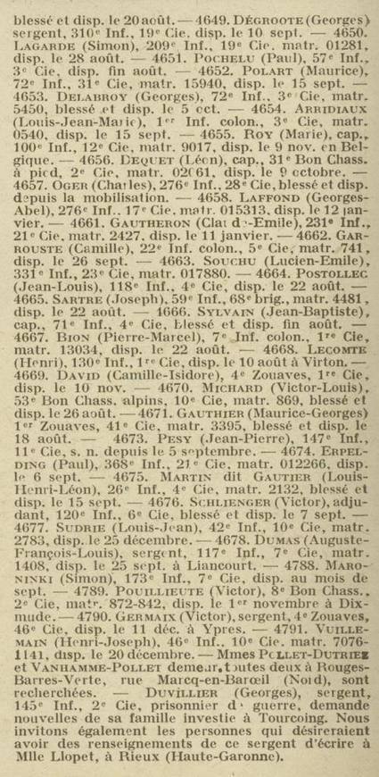 Soldats disparus - Journal "Sur le vif" 1915 - Soldats de la Grande Guerre - FORUM pages 14-18 | Autour du Centenaire 14-18 | Scoop.it