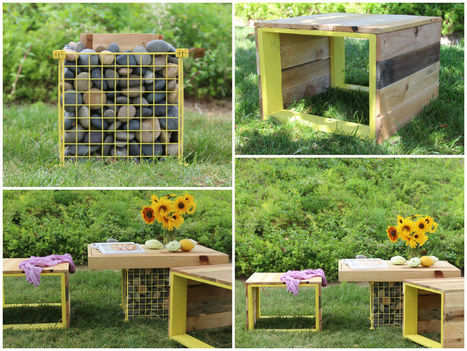 Pallet Wood & Upcycled Metal Cage Garden Furniture | 1001 Recycling Ideas ! | Scoop.it