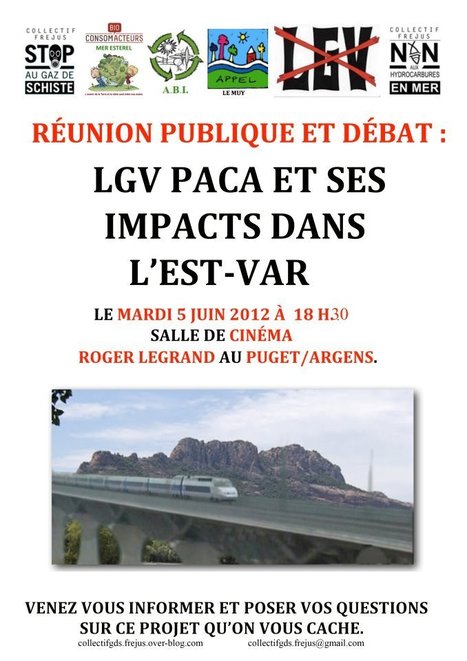 Réunion d'information sur la LGV PACA le mardi 5 juin à 18h30 Puget/Argens | Fréjus Saint Raphaël - Regroupement futé de l'info locale utile dans l'Est du Var | Puget sur Argens | Scoop.it