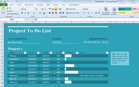 Project Task List Template for Excel 2013 | Free Templates for Business (PowerPoint, Keynote, Excel, Word, etc.) | Scoop.it