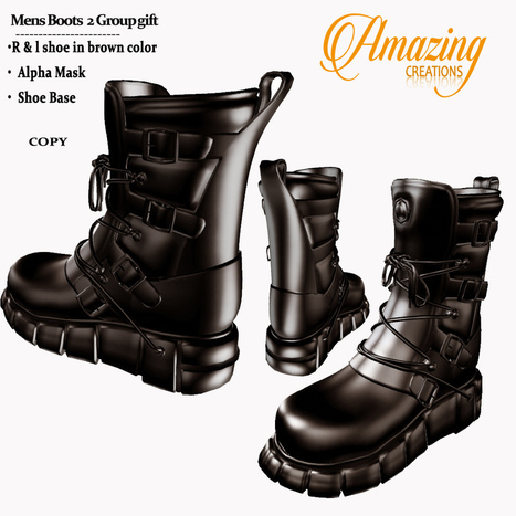 AmAzINg CrEaTiOnS Mens Boots 2 Group gift | Free group gift … | 亗 Second Life Freebies Addiction & More 亗 | Scoop.it