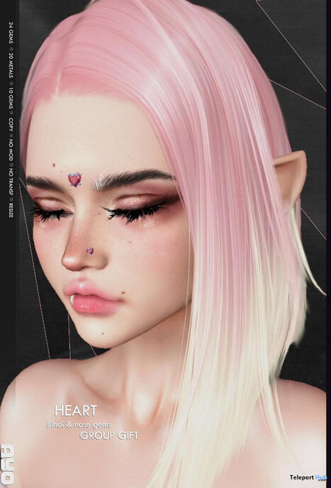 Heart Bindi & Nose Gems Group Gift by AYO | Teleport Hub - Second Life Freebies | Second Life Freebies | Scoop.it