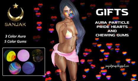 Aura Particle Rainbow Hearts & Chewing Gums June 2021 Group Gift by Sanjak | Teleport Hub - Second Life Freebies | Second Life Freebies | Scoop.it