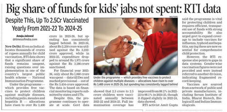 #rti #unspent #immunisation | Dr Rajiv Kumar Jain | H&eacute;sitations Vaccinales: Observatoire HESIVAXs | Scoop.it