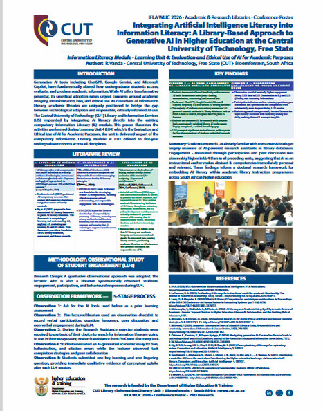 Integrating Artificial Intelligence Literacy into Information Literacy: A Library-Based Approach to Generative AI in Higher Education at the Central University of Technology, Free State | InfoDoc - Information Scientifique Technique | Scoop.it