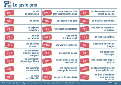 Le juste prix : un jeu pour réviser les nombres (A1-A2) | FLEursdeFLE | Scoop.it