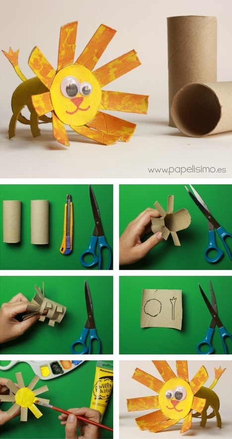 ANIMALES: LEÓN (Manualidades con rollos de papel higiénico) | Aprender Manualidades infantiles | Scoop.it