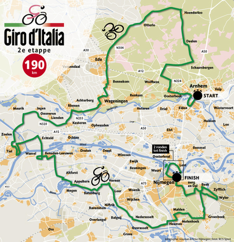Volledige route van de Giro d'Italia 2016 door Apeldoorn, Nijmegen en Arnhem in Gelderland (video) | Good Things From Italy - Le Cose Buone d'Italia | Scoop.it