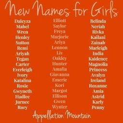 Look Back at 2013: New Names for Girls - Appellation Mountain | Name News | Scoop.it