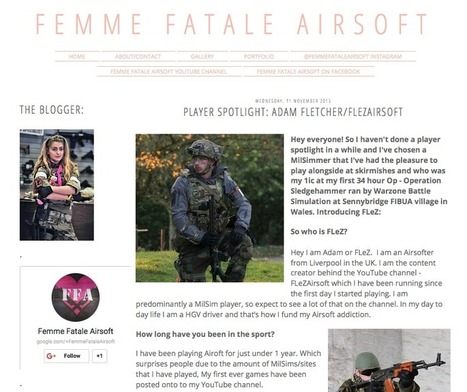 FEMME FATALE AIRSOFT Player Spotlight: Adam Fletcher/FLeZAirsoft | Thumpy's 3D House of Airsoft™ @ Scoop.it | Scoop.it