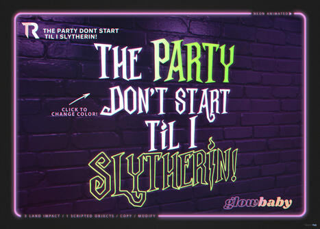 Party Don’t Start Til I Slytherin Neon Sign September 2025 Group Gift by GlowBaby | Teleport Hub - Second Life Freebies | Second Life Freebies | Scoop.it