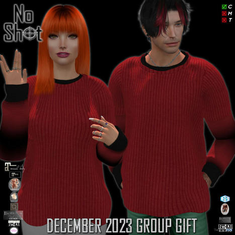 Xmas Unisex Double Shirt Red December 2023 Group Gift by NoShot | Teleport Hub - Second Life Freebies | Teleport Hub | Scoop.it