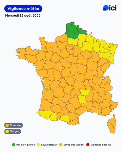 Canicule&nbsp;: 78 d&eacute;partements plac&eacute;s en vigilance "orange" ce mercredi - ICI | Plan&egrave;te DDurable | Scoop.it