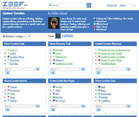 Create Curated Expert-Filtered Top Link Lists and Categorized "Best Of" Pages with ZEEF | Content Curation World | Scoop.it