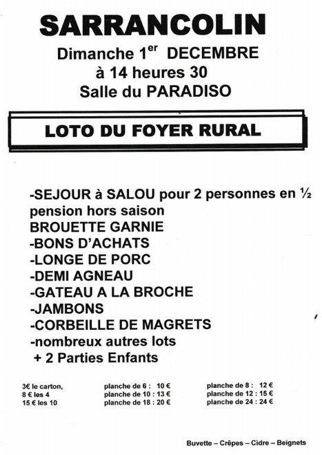 Loto du Foyer rural de Sarrancolin le 1er décembre | Vallées d'Aure & Louron - Pyrénées | Scoop.it