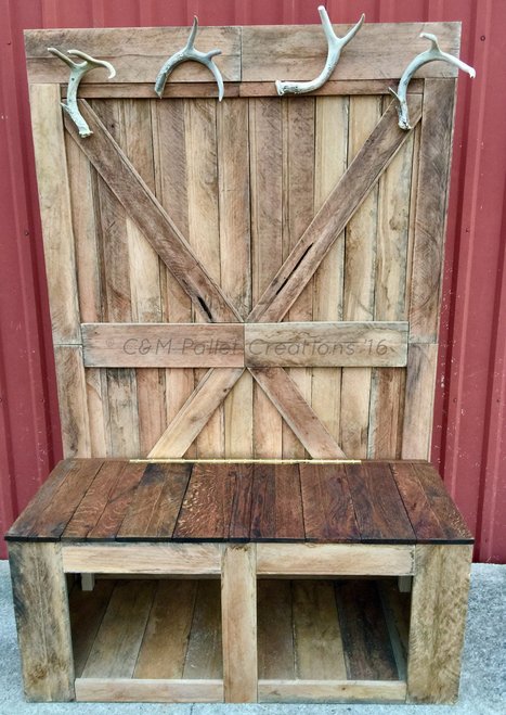 Rustic 6-foot Tall Pallet Hall Tree / Bench | 1001 Pallets ideas ! | Scoop.it
