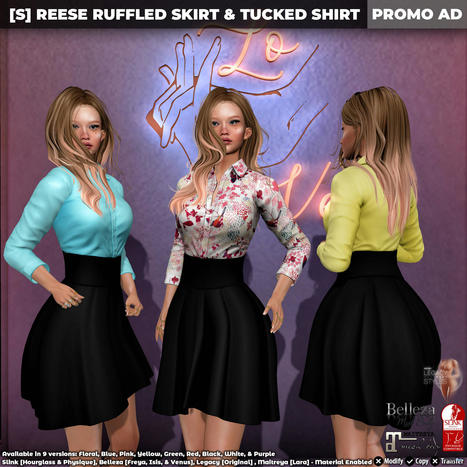 New Release: [S] Reese Ruffled Skirt & Tucked Shirt by [satus Inc] | Teleport Hub - Second Life New Releases / Deals | Second Life Freebies | Scoop.it