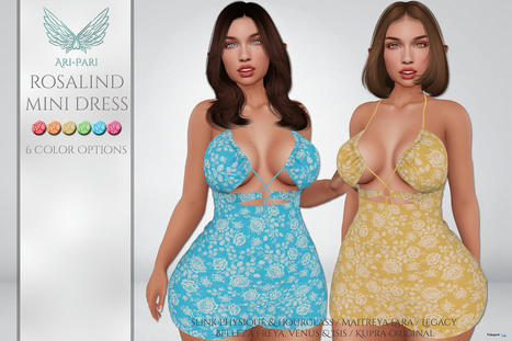 Rosalind Dress Fatpack May 2022 Group Gift by [Ari-Pari] | Teleport Hub - Second Life Freebies | Second Life Freebies | Scoop.it