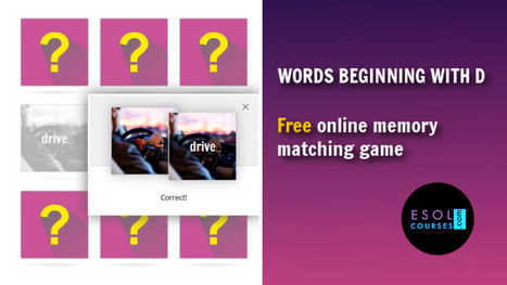 Easy English Words That Start With D - ESL Memory Matching Game | English Word Power | Scoop.it
