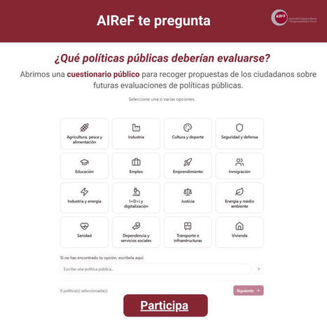 &iquest;Qu&eacute; politicas p&uacute;blicas deber&iacute;an evaluarse? | Autoridad Independiente de Responsabilidad Fiscal (AIReF) | Evaluaci&oacute;n de Pol&iacute;ticas P&uacute;blicas - Actualidad y noticias | Scoop.it