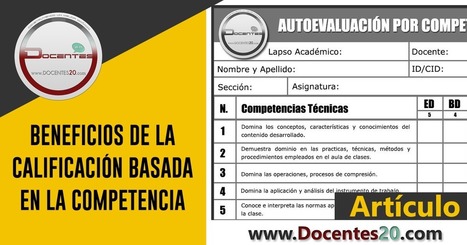 BENEFICIOS DE LA CALIFICACIÓN BASADA EN LA COMPETENCIA | DOCENTES 2.0 ~ Blog Docentes 2.0 | Educación, TIC y ecología | Scoop.it
