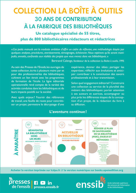 La boîte à outils aux Presses de l’Enssib : « 30 ans de contribution à la fabrique des bibliothèques » | Bulletin des bibliothèques de France | La Bibliothèque de l'École nationale des chartes-PSL vous accompagne dans la préparation aux concours | Scoop.it