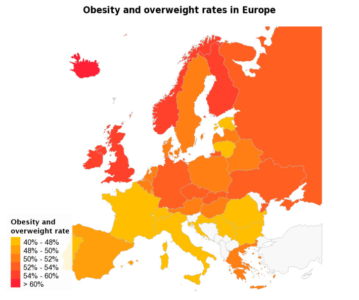 European map of obesity via @withings | WHY IT MATTERS: Digital Transformation | Scoop.it