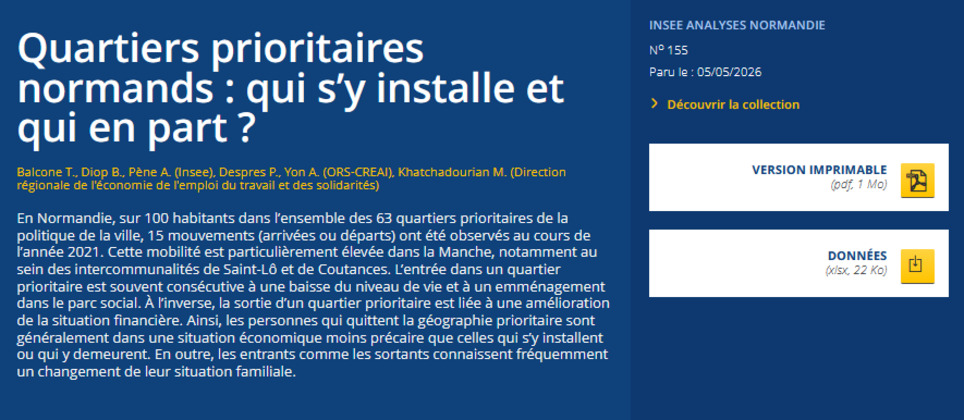 Quartiers prioritaires normands&nbsp;: qui s&rsquo;y installe et qui en part&nbsp;? - Insee Analyses Normandie 155 | Veille territoriale AURH | Scoop.it