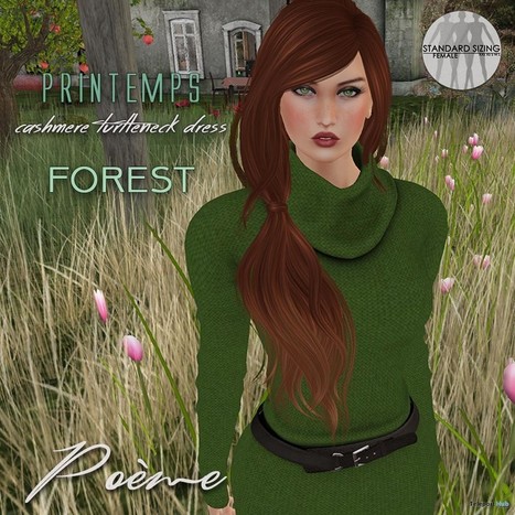 Forest Cashmere Turtleneck Dress March 2017 Group Gift by Poeme | Teleport Hub - Second Life Freebies | Second Life Freebies | Scoop.it