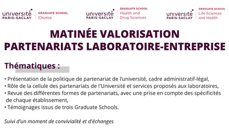 UPSaclay - GS Chimie - Matinée valorisation - mardi 24 septembre 2024 | Infos Lab' septembre 2025 | Scoop.it