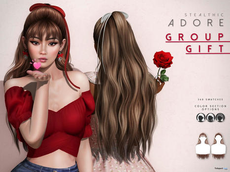 Adore Hair Fatpack With Style HUD February 2023 Group Gift by Stealthic | Teleport Hub - Second Life Freebies | Second Life Freebies | Scoop.it