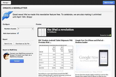 Sending curated email newsletters from Scoop.it | Réseaux et médias sociaux, veille, technique et outils | Scoop.it