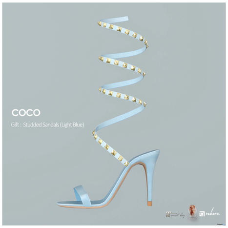 Studded Sandals Light Blue May 2024 Group Gift by COCO Designs | Teleport Hub - Second Life Freebies | Second Life Freebies | Scoop.it