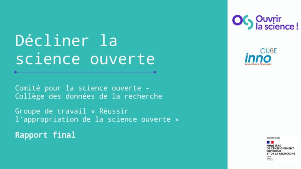 Ouvrir la Science - La science ouverte comme &e...