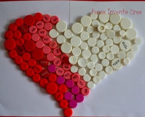 Bottle caps heart | 1001 Recycling Ideas ! | Scoop.it