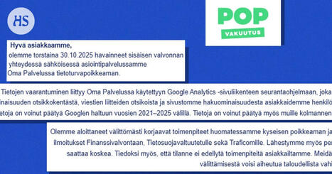 POP Vakuutuksen ja Säästöpankin vakuutusasiakkaiden tietoja voinut vuotaa Googlelle vuosien ajan | HS.fi | 1Uutiset - Lukemisen tähden | Scoop.it
