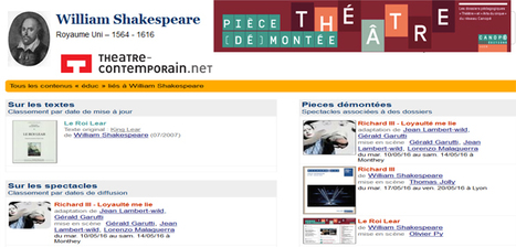 Contenus pédagogiques - William Shakespeare sur @thnet #Piecesdemontees @canope_75 | TUICnumérique | Scoop.it