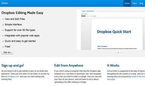 Cirrus Editor, plataforma online y gratuita para editar nuestros archivos de Dropbox | #TRIC para los de LETRAS | Scoop.it
