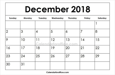 Office Calendar Template 2018
