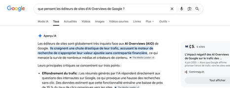 Lancement d&rsquo;AI Overviews de Google en France: l&rsquo;inqui&eacute;tude du CPA, du GESTE et du SPIIL | DocPresse ESJ Lille | Scoop.it