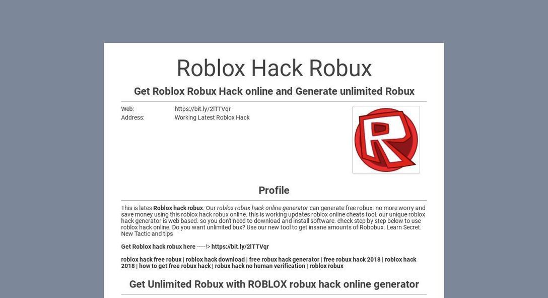 Roblox Hack Robux 2018 Free