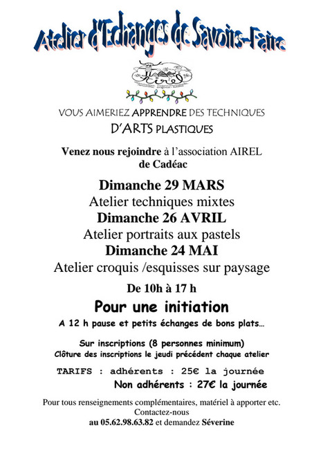 Ateliers portraits aux pastels le 26 avril avec l'AIREL à Cadéac | Vallées d'Aure & Louron - Pyrénées | Scoop.it
