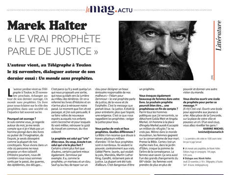 16 novembre 2021 - Marek Halter au Telegraphe / Var Matin | Press Book | Scoop.it