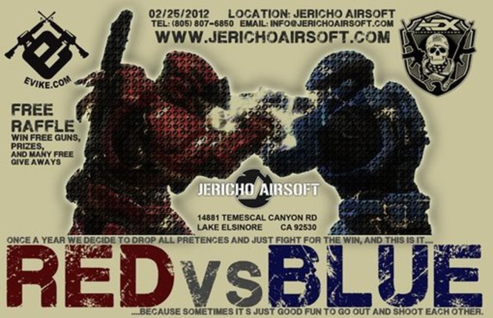 CALIFORNIA : Red Vs. Blue at Jericho Airsoft | Facebook | Thumpy's 3D Airsoft & MilSim EVENTS NEWS ™ | Scoop.it