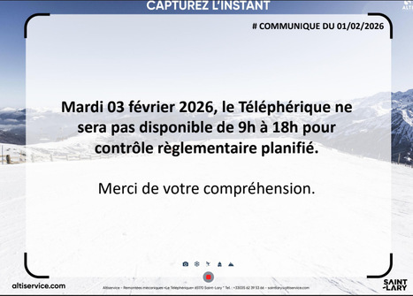Saint-Lary : t&eacute;l&eacute;ph&eacute;rique du Pic Lumi&egrave;re indisponible le mardi 3 f&eacute;vrier | Vall&eacute;es d'Aure & Louron - Pyr&eacute;n&eacute;es | Scoop.it
