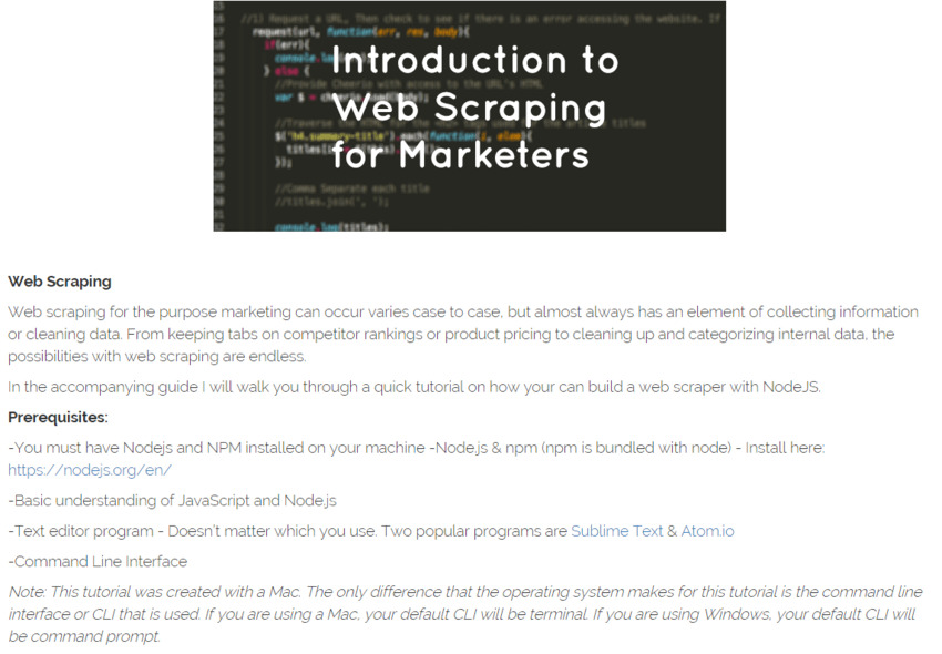 Introduction to Web Scraping for Marketers - Connor Phillips | The MarTech Digest | Scoop.it