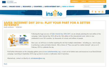 SAFER INTERNET DAY 2016: PLAY YOUR PART FOR A BETTER INTERNET! | DigitalCitiZEN | eSkills | ICT | 21st Century Learning and Teaching | Scoop.it