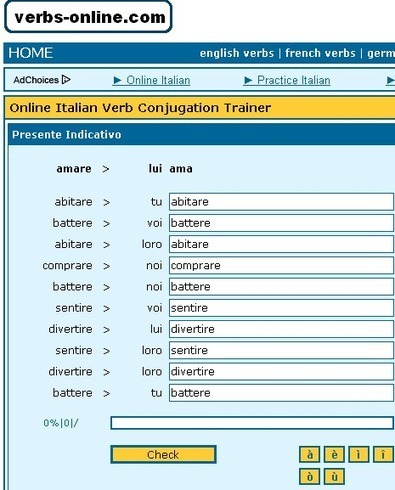 Konjugacija glagola - vežbe | Italijanski online | Scoop.it