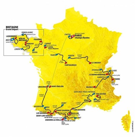 Tour de France 2021 - Parcours Détaillé Carte Profil villes étapes TDF | Le Tour | Scoop.it